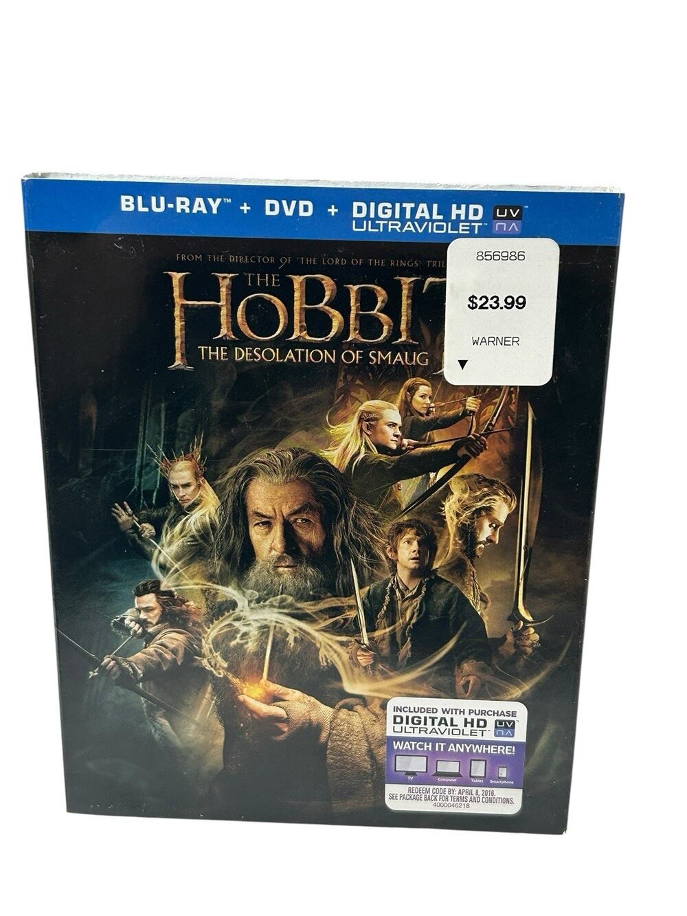 The Hobbit: The Desolation of Smaug (Blu-ray +DVD+ Digital HD UltraViolet SEALED